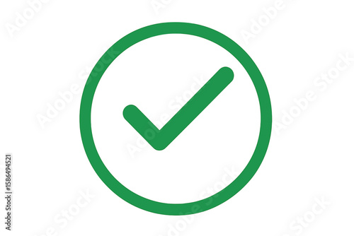 Green check mark icon set. Tick symbol in circle. Correct, approved, accepted, and certified sign. Yes or OK button for vote, quality check, and web. Vector illustration.