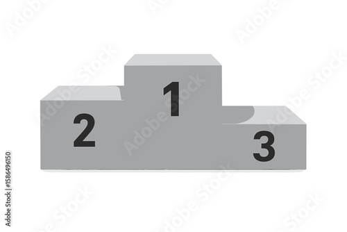 Realistic Winner Podium Set, 3D Perspective, Award Ceremony Stage, Transparent Vector Illustration for Sports, Competition, Achievement, Success, Victory, Ranking, Championship, Placement Stand