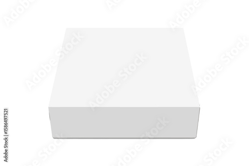 Realistic White Cardboard Box Mockup, Top View, Isolated on Transparent Background, Blank Packaging Template, Minimalist Product Display, Clean Modern Design, Editable Vector Illustration
