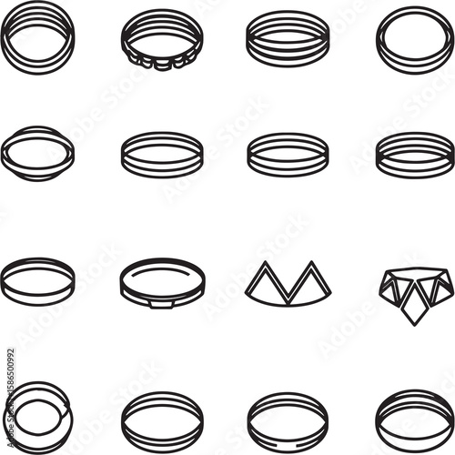 Stackable Rings Simple Ultra Minimalist Vector