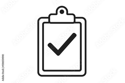 Clipboard with check mark icon. Task completed concept. To do list symbol. Checklist paper and success tick sign. Project done. Approved document vector illustration.