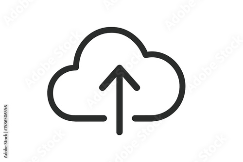 Upload to Cloud Vector Icon on Transparent Background for Apps and Websites, Cloud Computing Symbol, Data Transfer Illustration, Digital Storage and Technology Concept