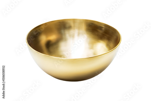 a golden bowl on a white background