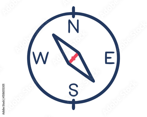 Guiding Compass: A simple yet clear illustration of a compass, perfect for conveying direction, navigation, and exploration. Captures the essence of guidance and the spirit of adventure.