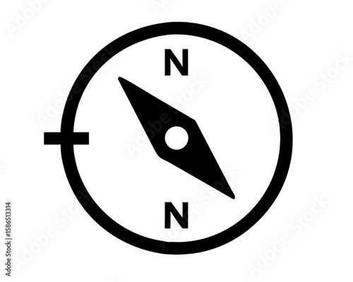 Navigational Compass: A close-up view of a black compass on a white background, providing a visual guide to direction and exploration.