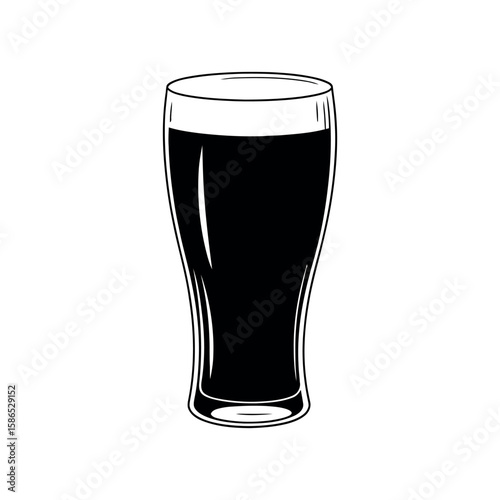 Dark liquid in tall glass beverage drink