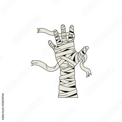Hand Reaching Out with Bandages for Symbol of Help and Hope