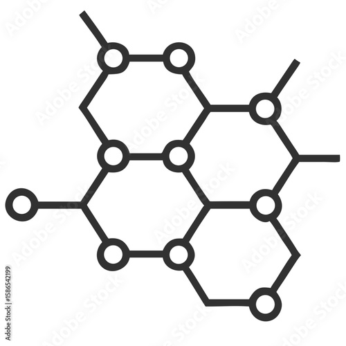 Molecular structure icon for websites, blogs, clipart, science education, chemistry, technology, awareness and informational materials