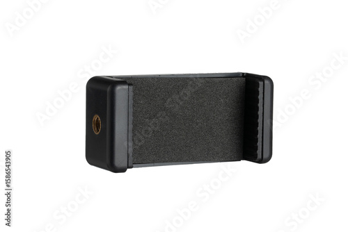 Versatile black phone holder with a textured grip.