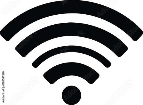 Black Wifi Signal Icon Wireless Network Symbol Technology Internet Connection Graphic Design Element