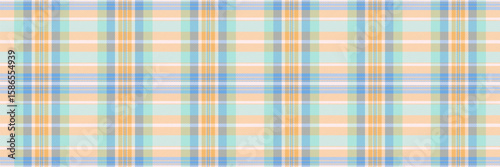 Self tartan pattern vector, isolation check background texture. Pretty seamless plaid fabric textile in orange and linen colors.