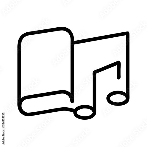 Music library icon with stacked sound waves and folder design