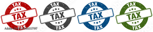 tax stamp. tax round stamp set isolated on white background