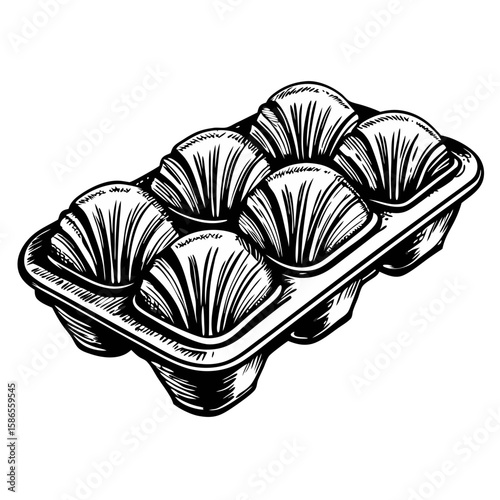 Madeleines on a tray, delightful little shell cakes are ready to enjoy. Madeleines on a tray offer simple pleasures, perfect for afternoon tea.