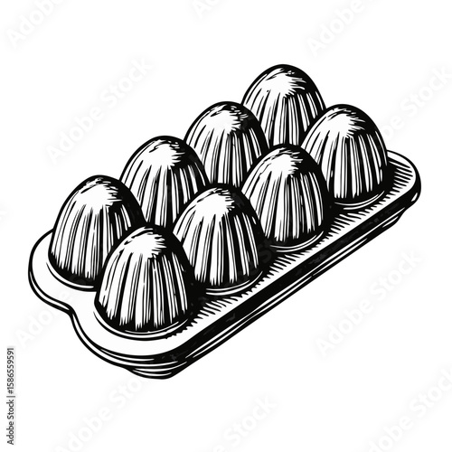 Madeleines-on-a-tray, a classic French treat. Madeleines-on-a-tray is elegantly displayed, showcasing their delicate shell shapes and tempting texture.