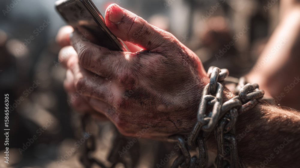 Obraz premium Enslaved by Technology