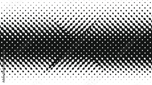 Monochromatic halftone pattern of circles and squares transitioning in density
