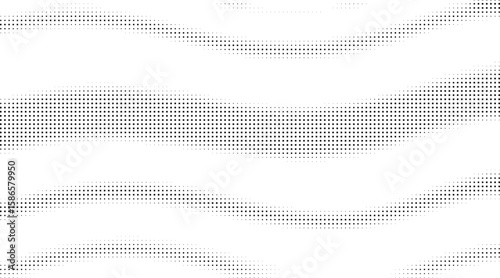 Abstract wave pattern of black squares on a white background with gradual density changes