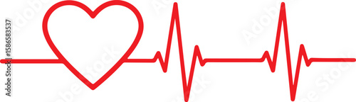 Vibrant Red Heartbeat Design Symbolizing Life Vitality and Health Awareness A Dynamic Representation of the Cardiovascular System