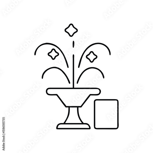 Fountain shooting water from a decorative deck