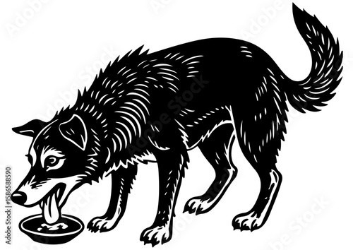 black vector illustrator dog