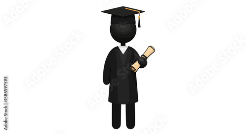 Graduation celebration achievement academic success university graduate degree illustration on transparent background