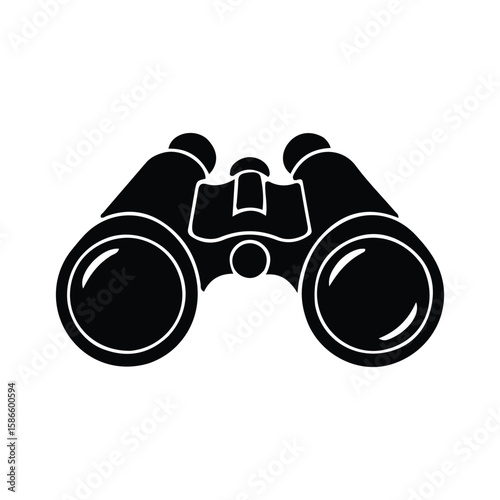 black binoculars isolated on white