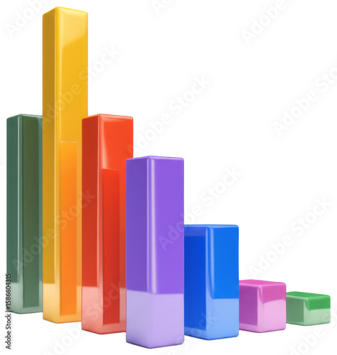 Colorful Bar Graph Representation on White Background, transparent background png Free Download Colorful Bar Graph Representation on White Background, transparent background png - GFXLoad