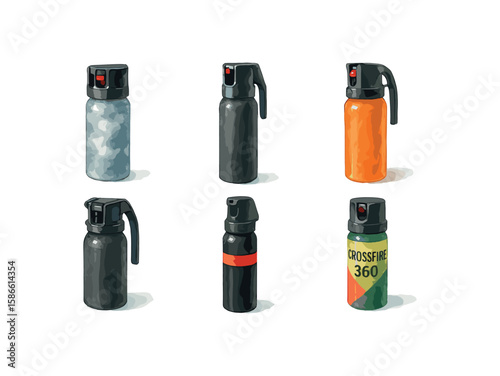 Pepper spray variety collection in different colors and designs