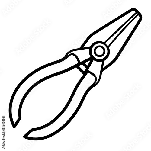 Needle Nose Pliers Silhouette Vector