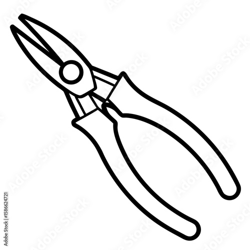Needle Nose Pliers Silhouette Vector
