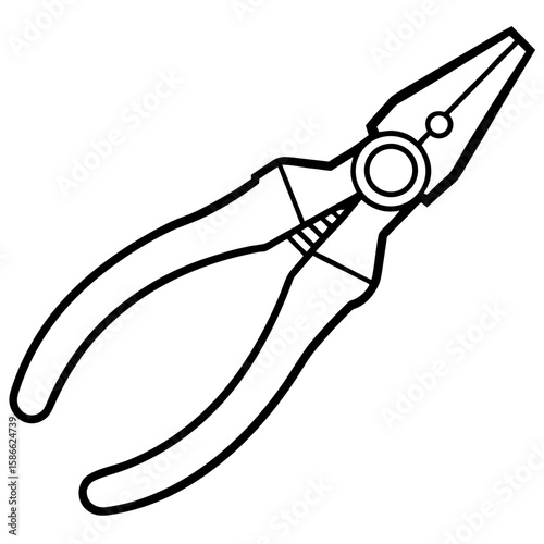 Needle Nose Pliers Silhouette Vector