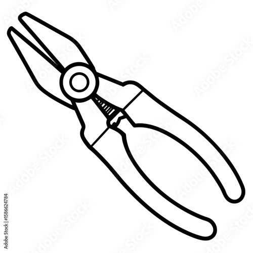 Needle Nose Pliers Silhouette Vector