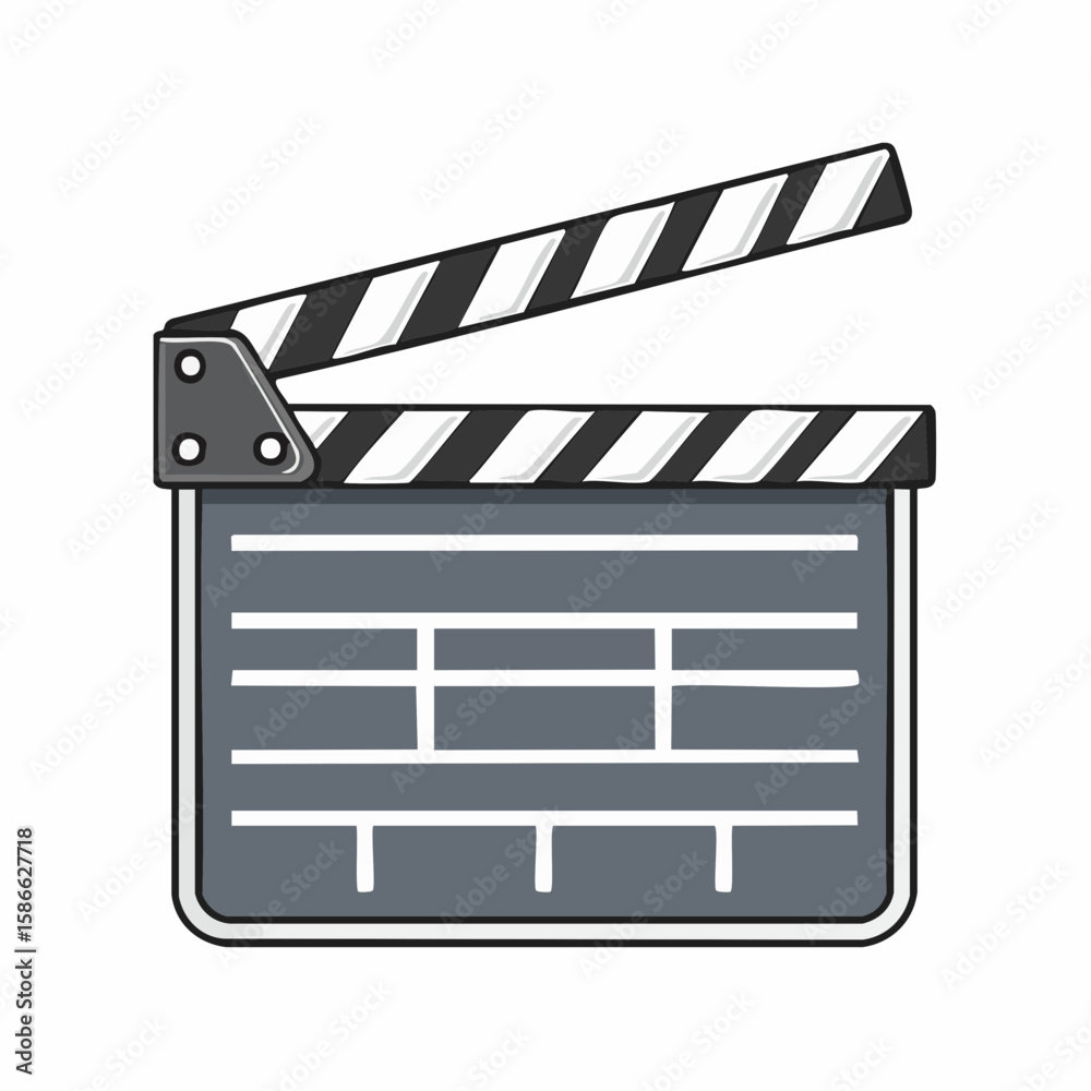 Fototapeta premium sleek monoline film clapperboard icon with flawless closed paths perfect for modern media and cinematic designs