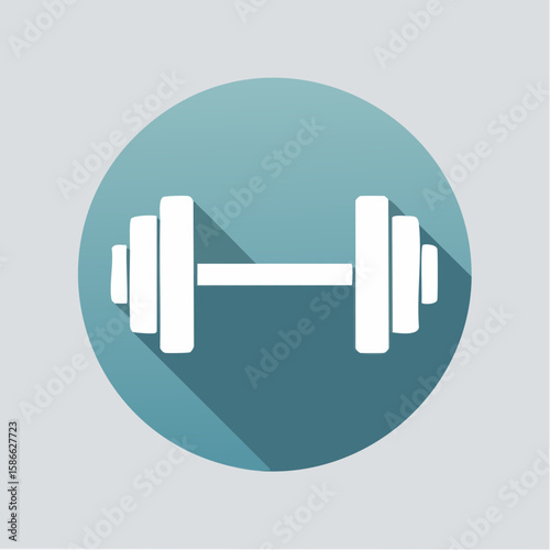 simple dumbbell icon in flat design clean minimal fitness gym equipment illustration