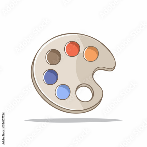 single paint palette icon in geometric flat style with closed compound paths centered on 512 px artboard