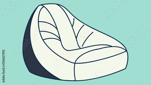 Cozy bean bag chair vector illustration for modern interior design and comfort-oriented spaces
