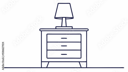 Chic nightstand vector illustration for bedroom decor and furniture design inspiration