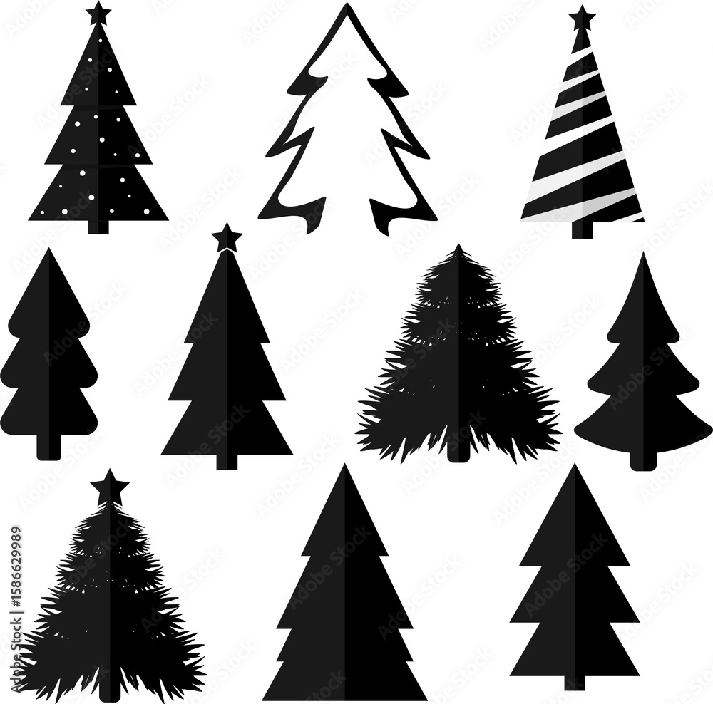 Obraz premium set of christmas trees