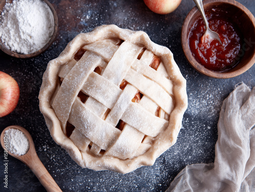 gourmet apple pie being made