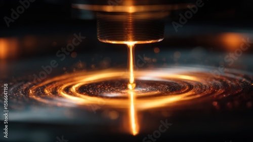 Metal dripping onto graphene pouch generating expanding ripples, revealing intricate sonic pulse welding dynamics and material science precision