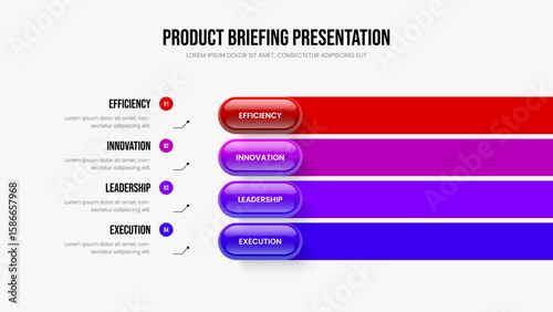 Financial Insight 4 Option Infographic Slide Layout. Enterprise Strategy Four Element Diagram Presentation Template. Corporate Analysis Frame Design Vector Illustration.
