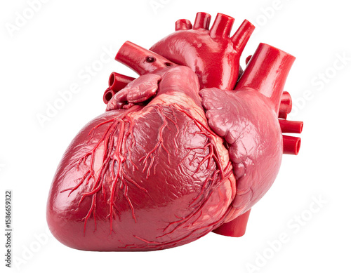Realistic human heart isolated on transparent background