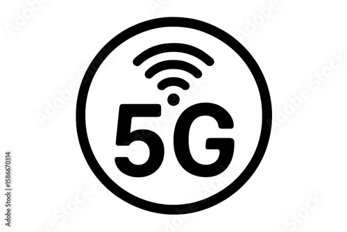 5G Wireless Network Icon Vector. Modern High-Speed Mobile Internet Symbol. Flat Technology Emblem for Connectivity, Telecom, Communication Infrastructure. Futuristic Digital Network Design Isolated