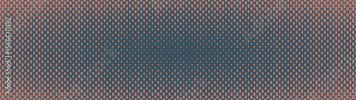 Boho scale halftone pattern elliptical faded texture ultra wide 32:9 aspect ratio pale brown vector abstract background. Bohemian vintage styled half tone panoramic format fancy graphical abstraction