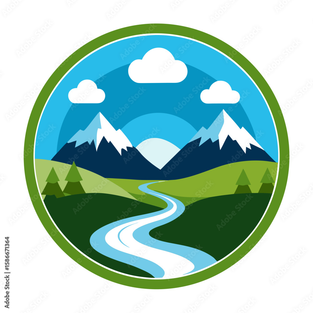 Fototapeta premium mountain landscape with lake
