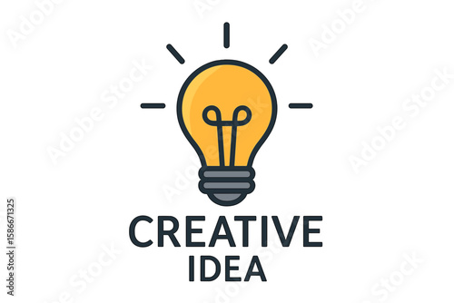 Creative Idea Logo Vector Illustration with Light Bulb and Abstract Design on Transparent Background for Innovation and Business Concept Branding