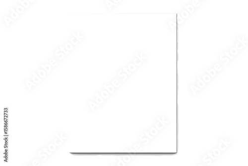Realistic blank white A4 paper sheet with subtle drop shadow, vector isolated paper mockup for document, flyer, letterhead, poster, invitation, stationery, template design