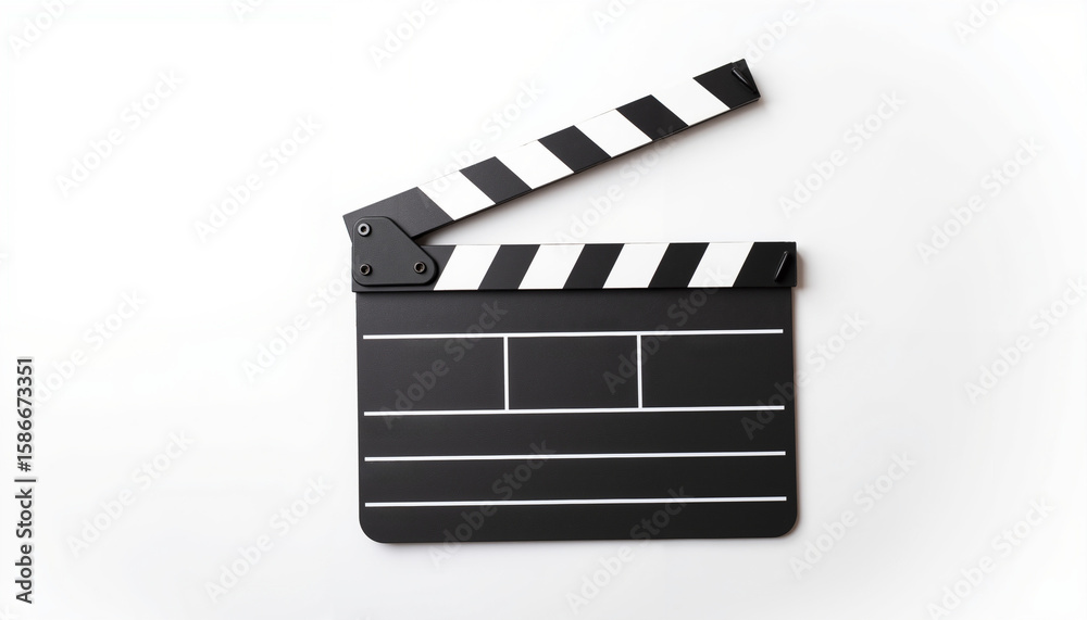 Obraz premium Film clapperboard on white background ready for movie production 