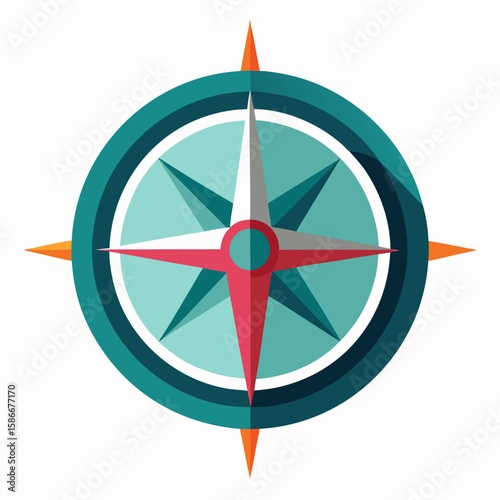 compass on white background